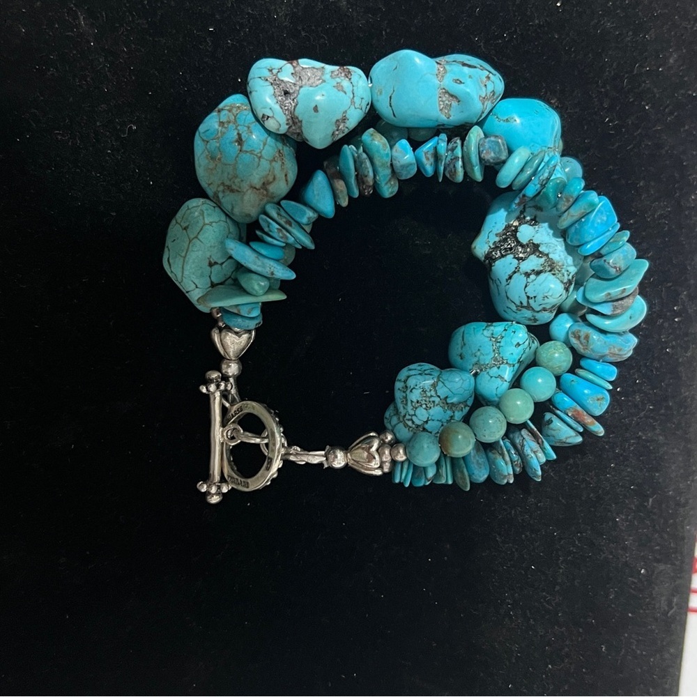 Hand Crafted Turquoise and Silver Bracelet☑️ - Picture 11 of 11
